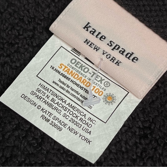 Kate Spade New York Black Bath Towel Set of 2 NWT - Picture 6 of 8